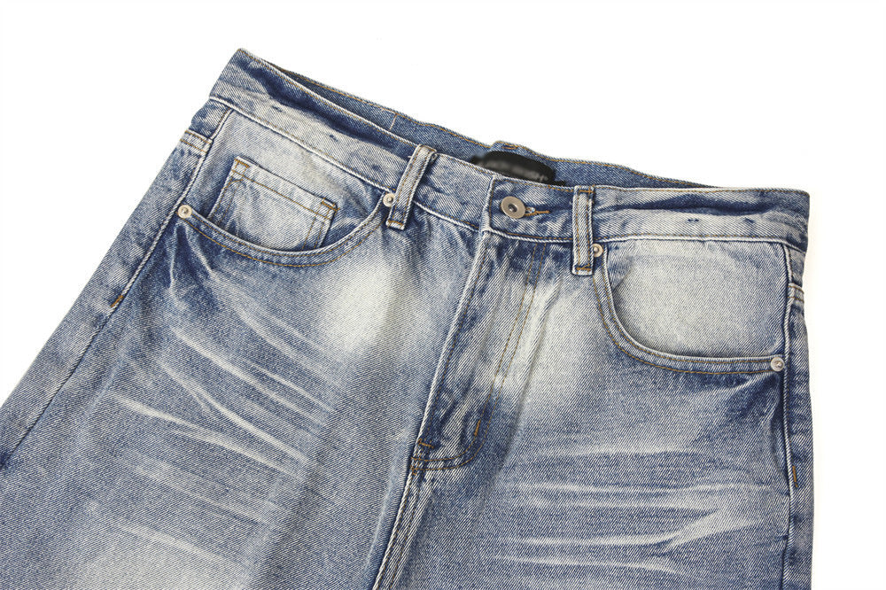 Rulers Fashion Retro Washed Worn Jeans Men