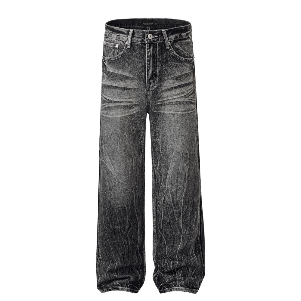 Rulers Water Ripple Straight Jeans For Men