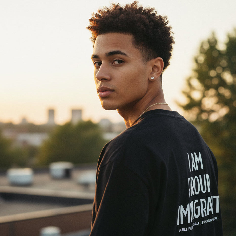 Proud Immigrant Oversized Cotton T-Shirt