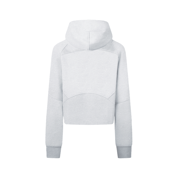 Rulers Cropped Zip-Through grey Hoodie(Women)