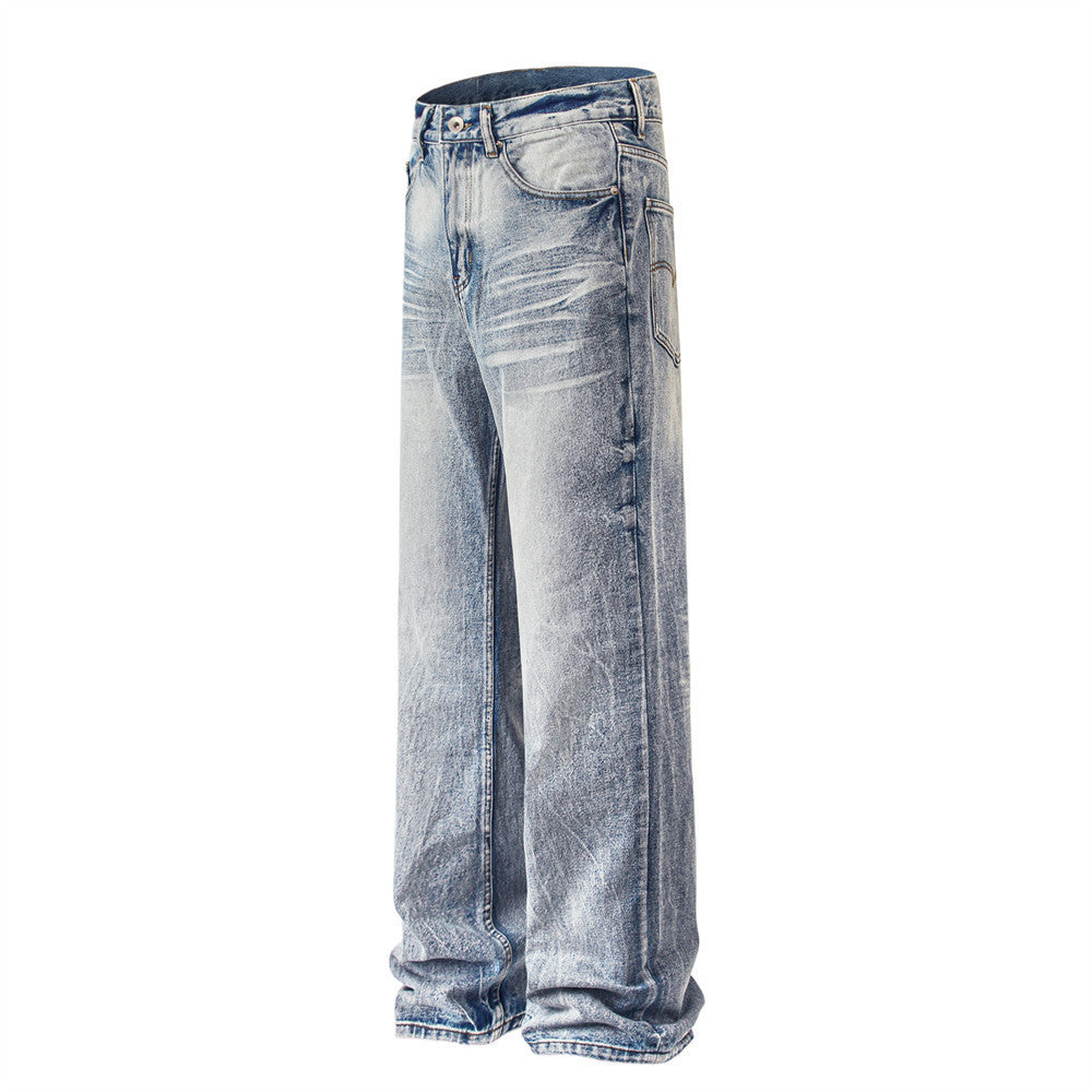 Rulers Fashion Retro Washed Worn Jeans Men