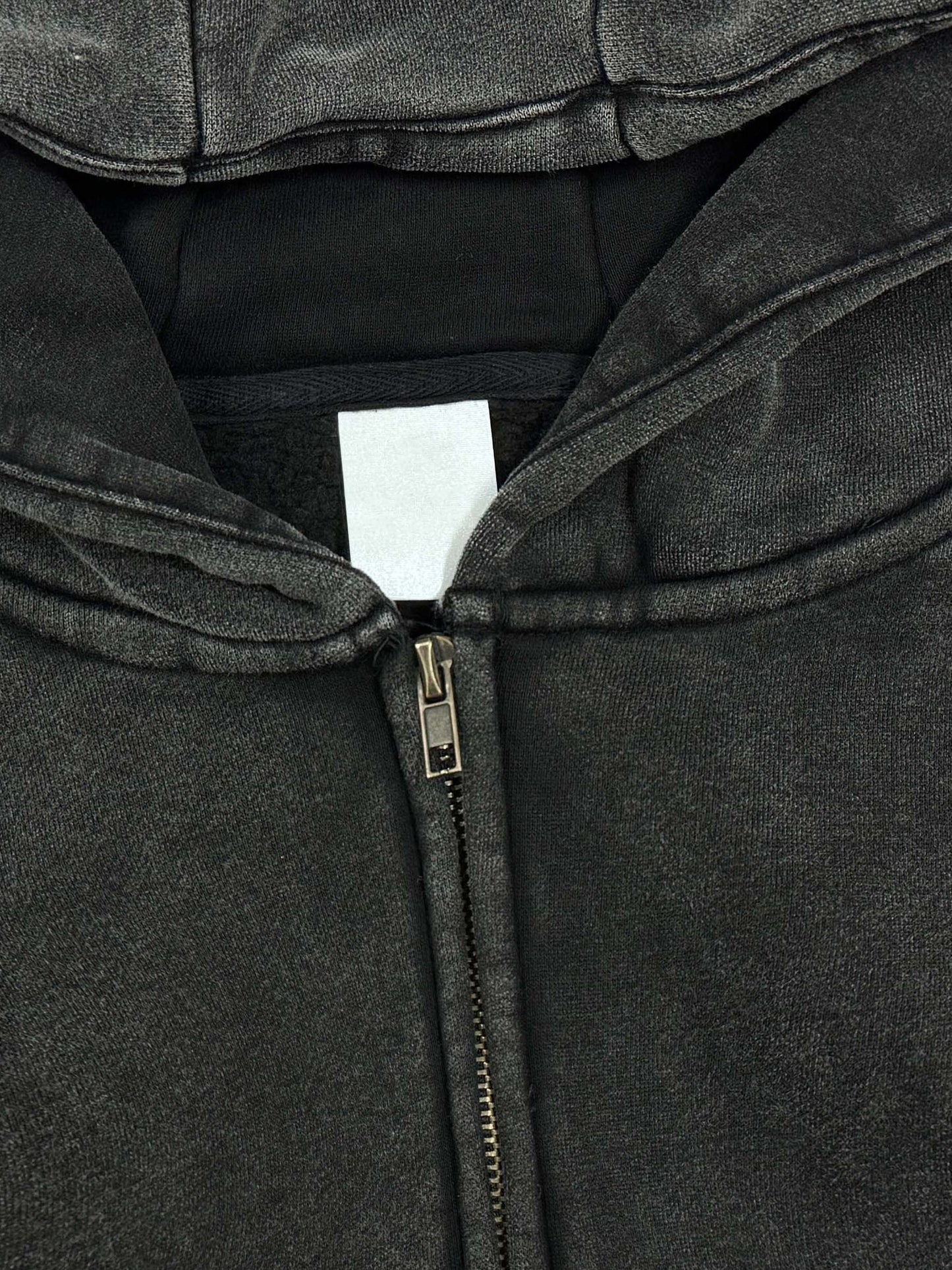 1984 X Khalsa Black Snow Washed Zip-Through Hoodie
