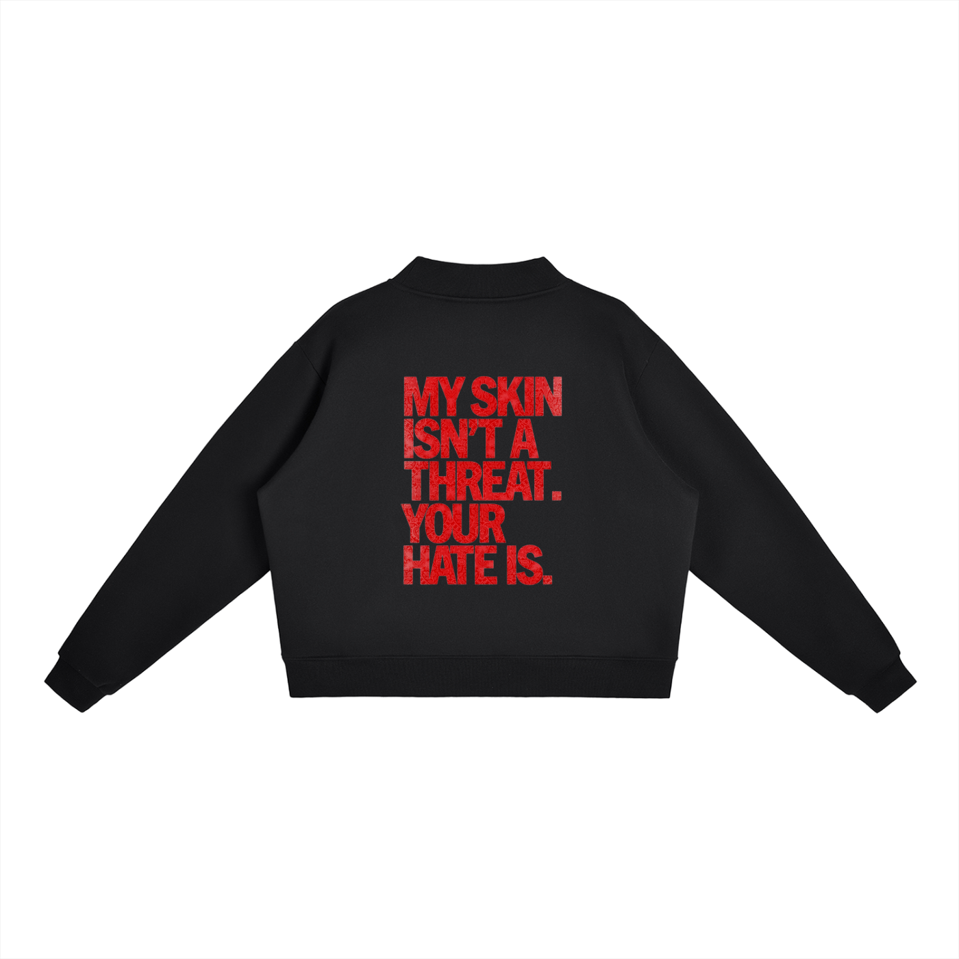 NO HATE Essential Fleece Mock-Neck Crew Sweatshirt