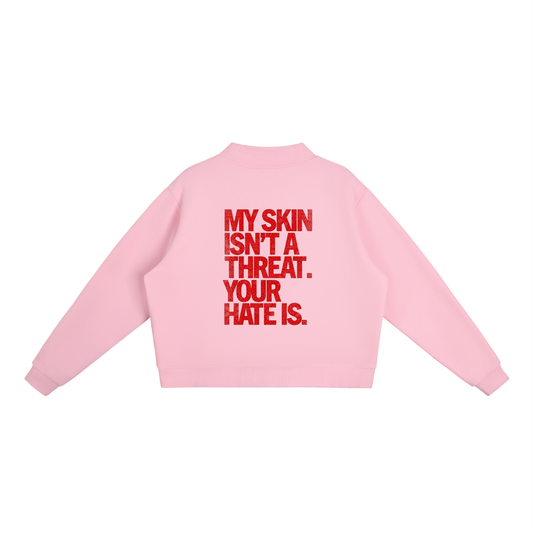 NO HATE Essential Fleece Mock-Neck Crew Sweatshirt