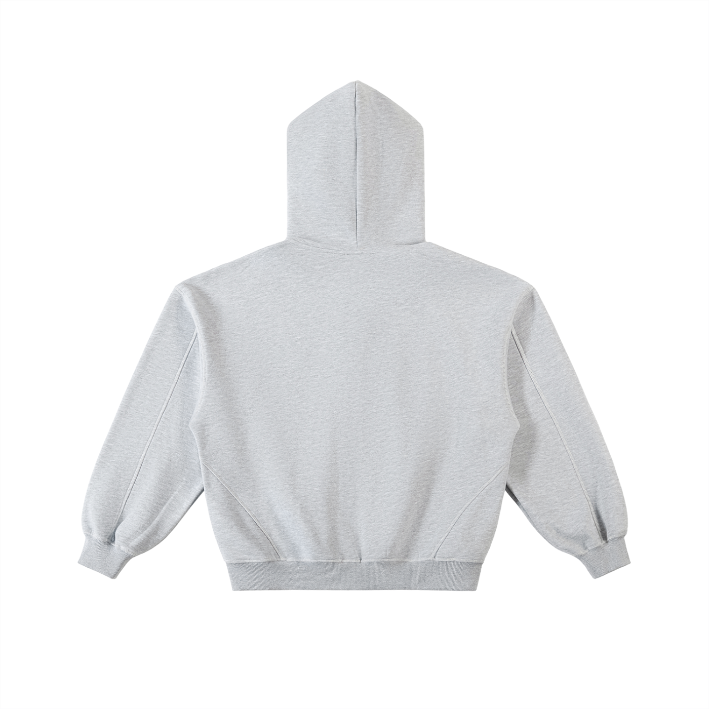 NO HATE Contrast-Stitched Boxy Fleece Hoodie