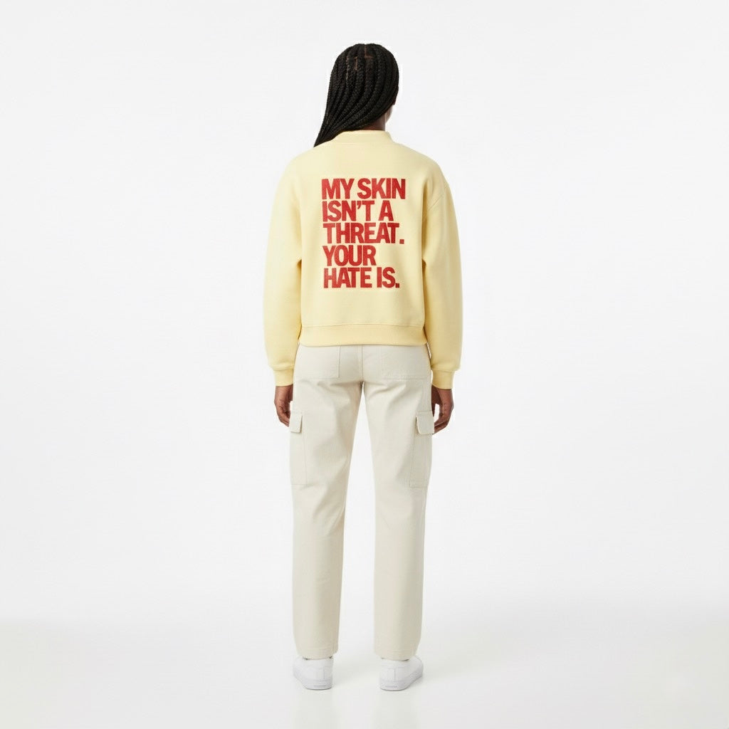 NO HATE Essential Fleece Mock-Neck Crew Sweatshirt