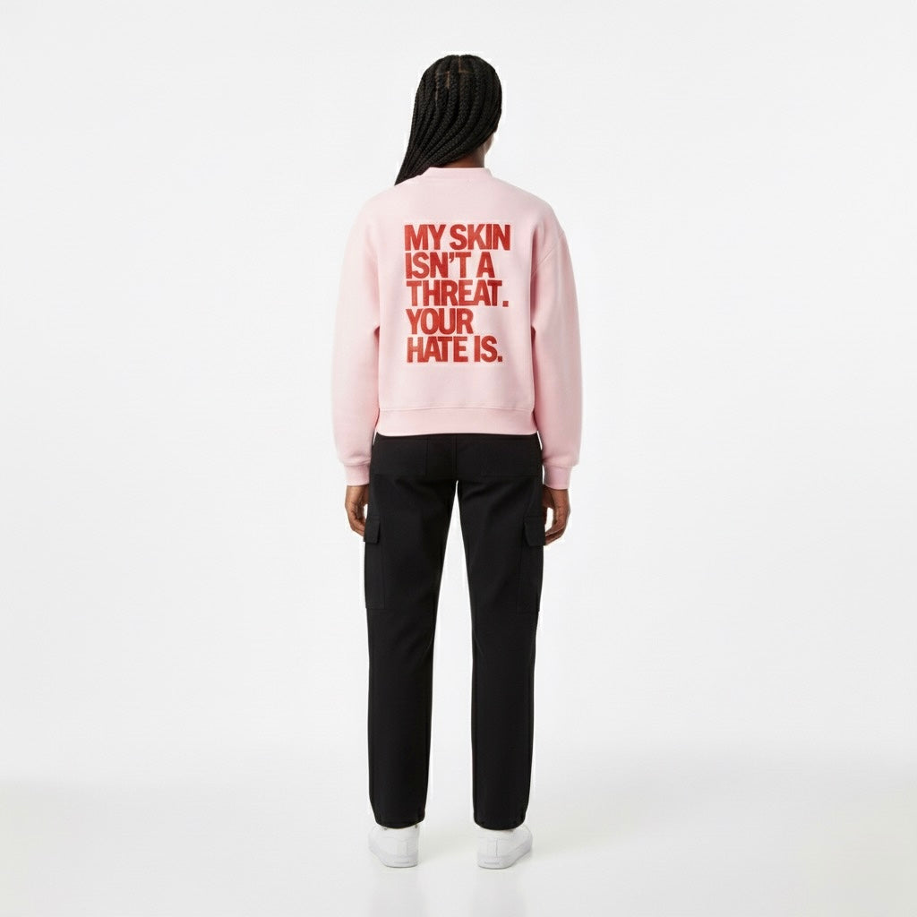 NO HATE Essential Fleece Mock-Neck Crew Sweatshirt