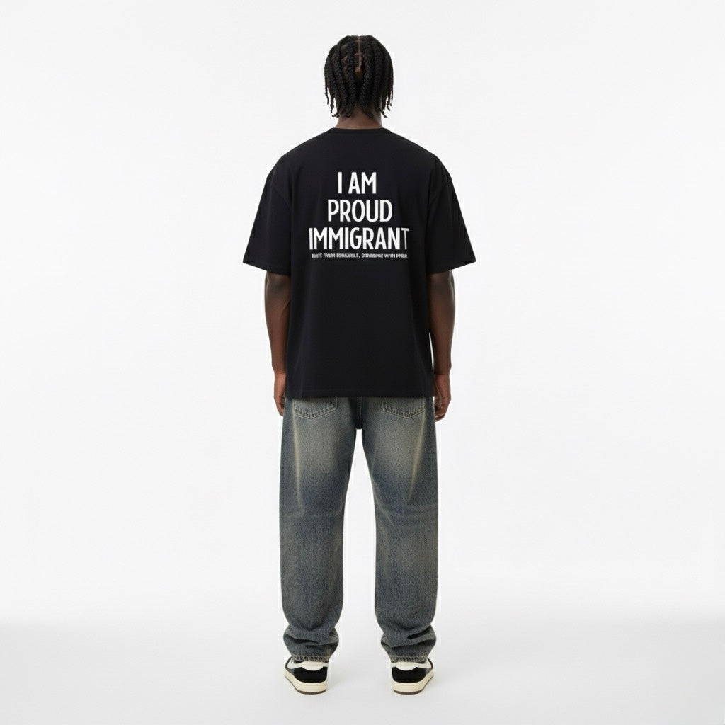 Proud Immigrant Oversized Cotton T-Shirt