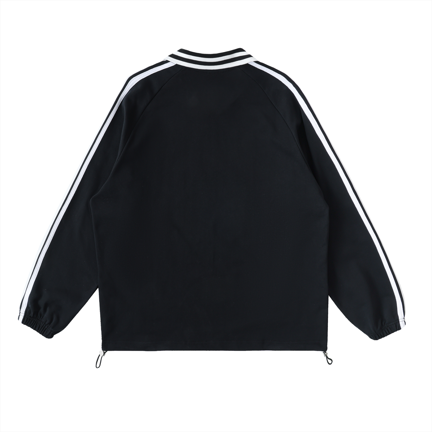 No Hate Contrast Striped Lapel Collar Sweatshirt