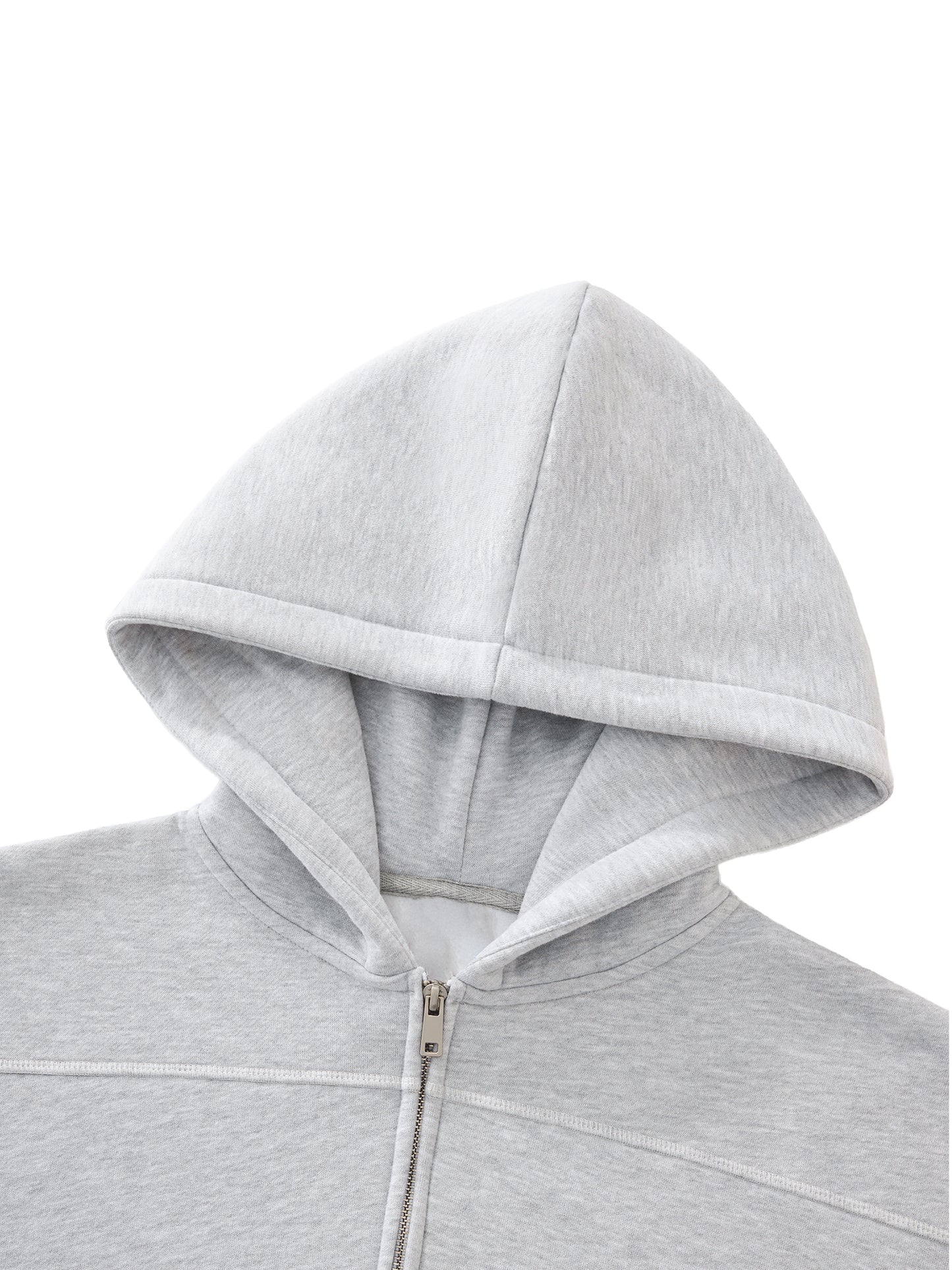 NO HATE Contrast-Stitched Boxy Fleece Hoodie
