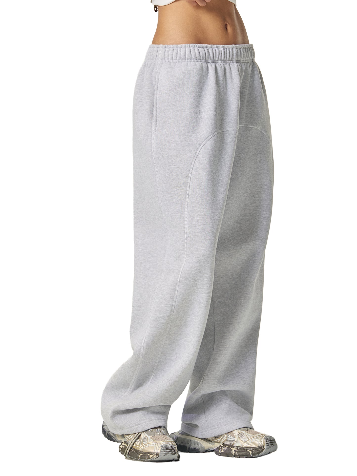 NO HATE Contrast-Stitched Fleece Sweatpants